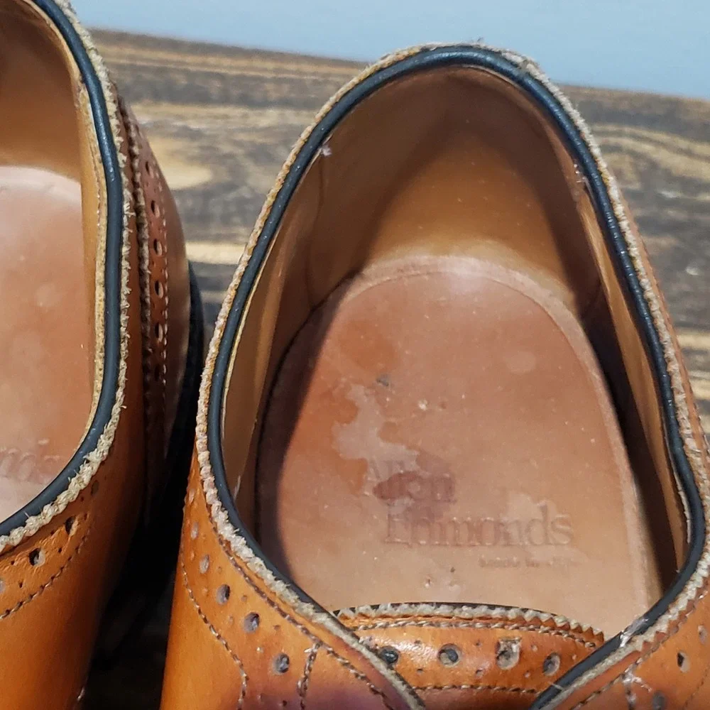 Allen Edmonds Oxford Mens 9.5 E Sanford Brown Fair Cap Toe Brogue Dress Shoes